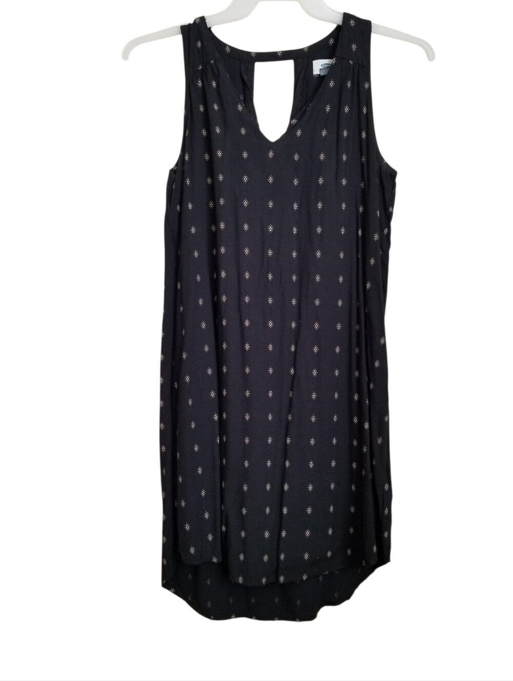 Old Navy Women's Black Sleeveless Dress Gold Print Size M